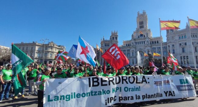 Persoal de Iberdrola mobilizouse o sábado en Madrid en demanda de melloras laborais