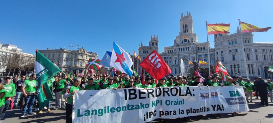 Persoal de Iberdrola mobilizouse o sábado en Madrid en demanda de melloras laborais