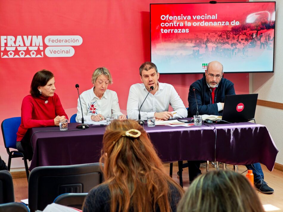 El juzgado admite a trámite un contencioso de la FRAVM contra la ordenanza de terrazas de Madrid
