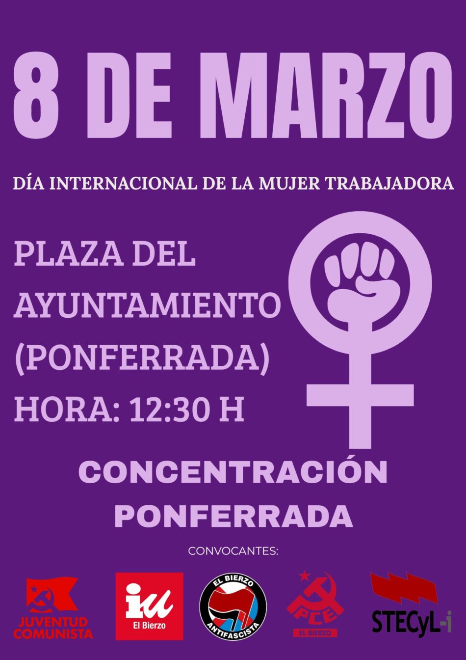 Concentración en Ponferrada por el 8 de marzo: Día Internacional de la Mujer Trabajadora