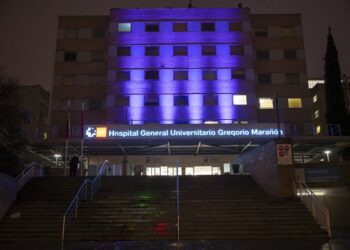 Concentración / Performance en el Hospital Gregorio Marañón: «El Gobierno de Ayuso carece de un proyecto sanitario claro y unificado»