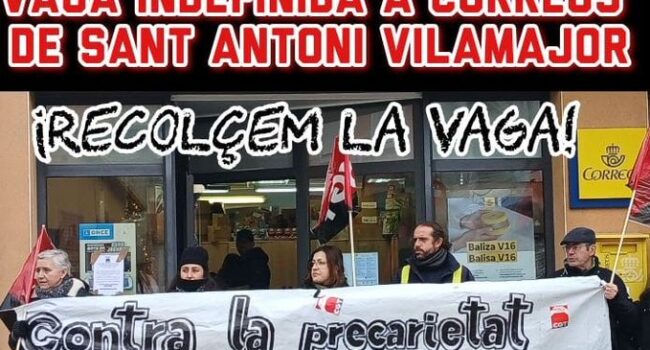 Correus: El 9 de març del 2026 la vaga indefinida parcial de les 3 últimes hores s’amplia a la totalitat de la jornada
