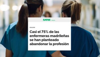 Ante la dificultad de conciliar su vida profesional y laboral, casi el 75% de las enfermeras madrileñas se han planteado abandonar la profesión