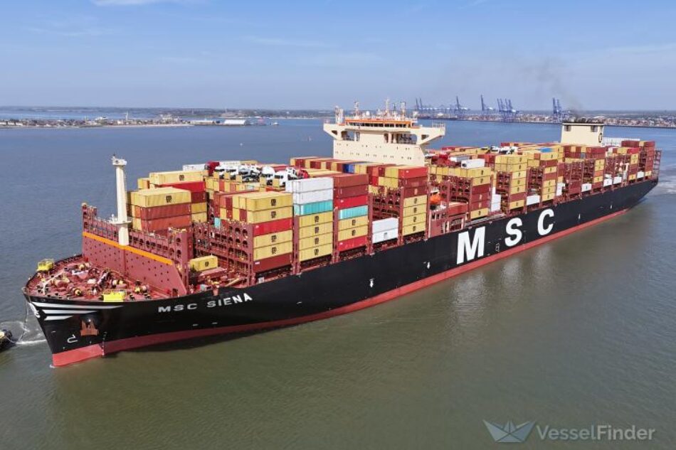 RESCOP exige al Gobierno la la inspección del MSC SIENA, atracado en València, sospechoso de transportar material militar para Israel