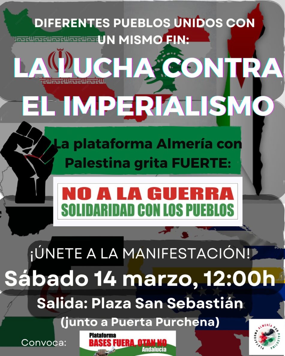 La Plataforma Almería por Palestina alza la voz para decir «No a la guerra, solidaridad con los pueblos”
