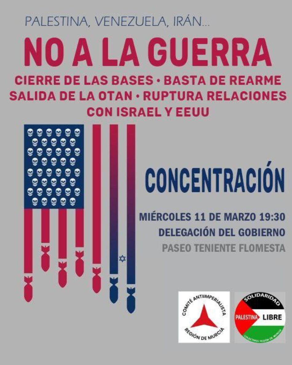 El Partido Comunista de la Región de Murcia llama a la movilización contra la guerra imperialista