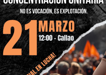 Concentración unitaria impulsada por la Plataforma del Sector Social de Madrid, el 21M: «Por un sector social 100% público de todas y para todas»