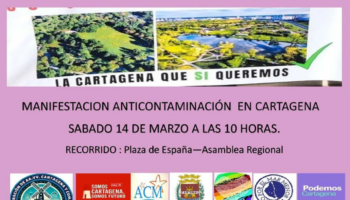 Manifestación en Cartagena contra la contaminación por metales pesados el 14 de marzo