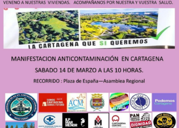 Manifestación en Cartagena contra la contaminación por metales pesados el 14 de marzo