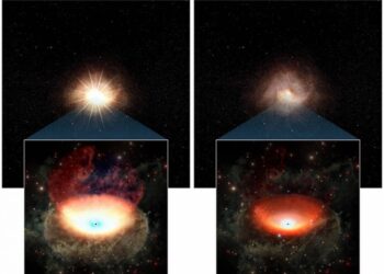 Un agujero negro supermasivo pierde parte de su luminosidad en 20 años