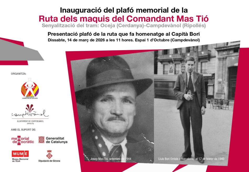 La ruta de maquis del comandante Mas Tió inaugura su nueva señalización el 14 de marzo