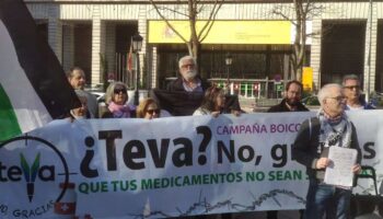 Convocan protesta en la feria europea de farmacia INFARMA contra la participación de la farmacéutica israelí Teva 
