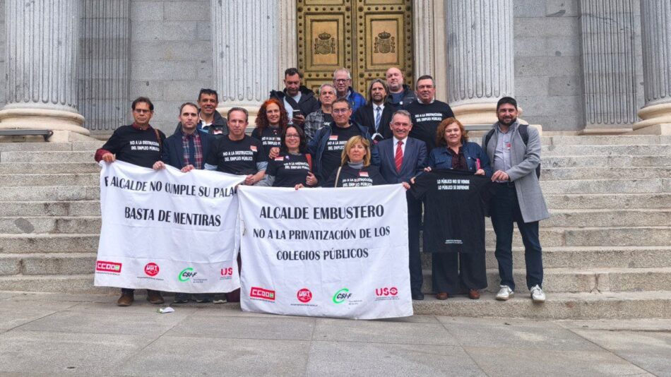 IU y el Comité de Empresa llevan al Congreso de los Diputados la privatización de la limpieza de colegios en Sevilla