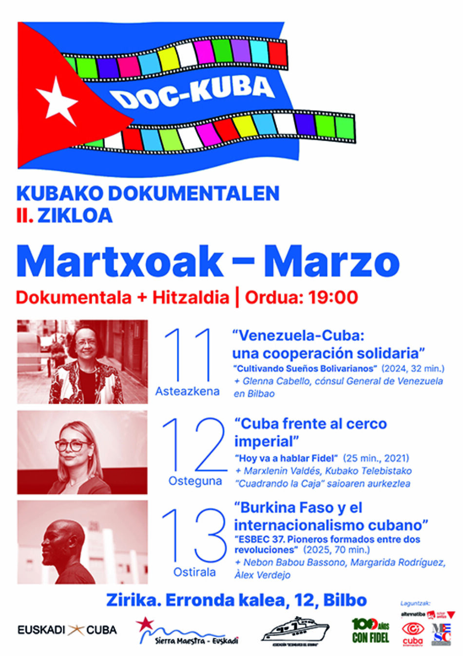 Charlas y películas en la II edición de «Doc-KUBA», Ciclo de Documentales Cubanos en Euskal Herria: Bilbao, 11, 12 y 13 de marzo