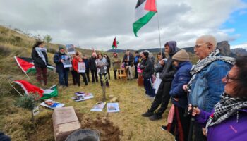 Plantaron un olivo en el Bosque de la Memoria de Nalda para honrar la resistencia de las mujeres palestinas y conmemorar que el 30 de marzo es el Día de la Tierra Palestina
