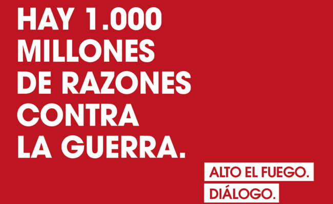 Rechazamos el envío de 1000 millones de euros para la guerra en Ucrania