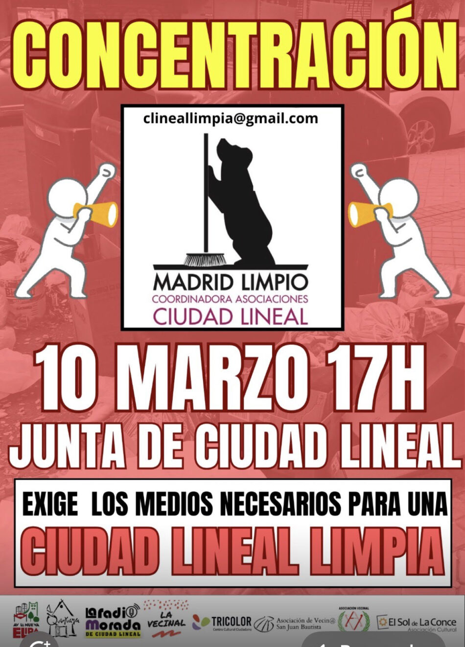 Más de dos mil personas de Ciudad Lineal firman contra la suciedad y abandono de las calles del distrito