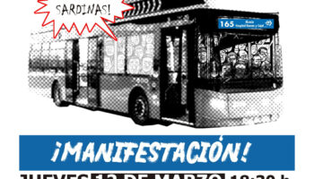 Manifestación en San Blas para exigir mejores frecuencias y más paradas en la línea de autobús del hospital Ramón y Cajal (Madrid)