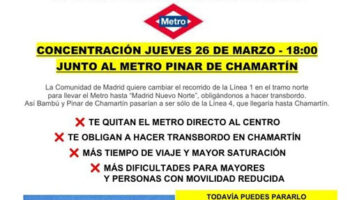 Asociaciones vecinales del norte de Madrid se movilizan contra la pérdida del acceso directo al centro de la ciudad por la Línea 1 de Metro