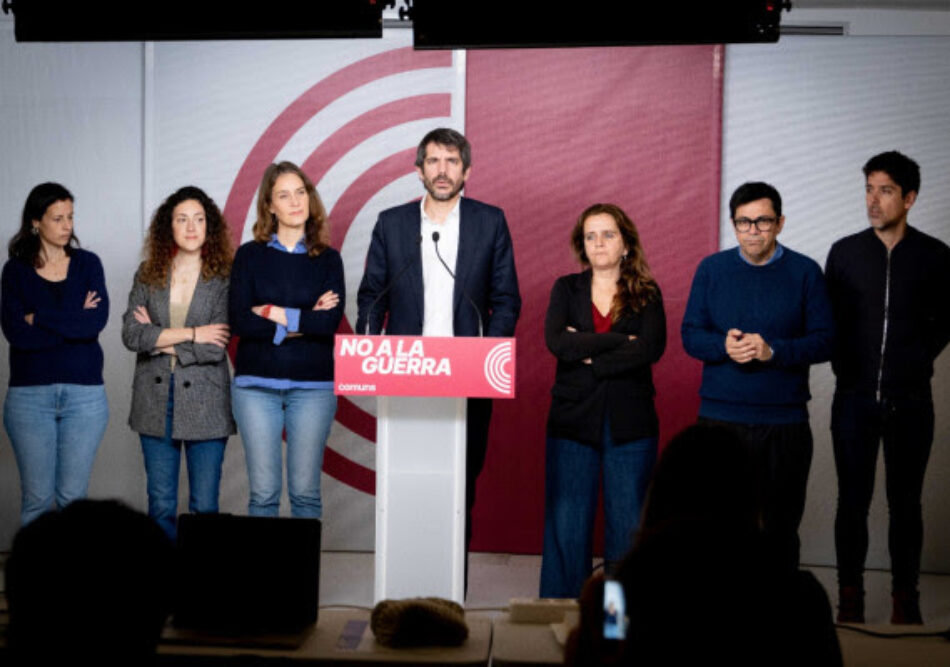 Urtasun reitera el “no a la guerra” dels Comuns i defensa un escut social per protegir les famílies i la gent treballadora