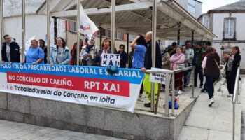 O persoal do Concello de Cariño leva as reivindicacións pola negociación da RPT até Ortigueira