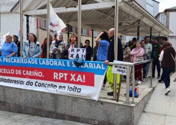O persoal do Concello de Cariño leva as reivindicacións pola negociación da RPT até Ortigueira