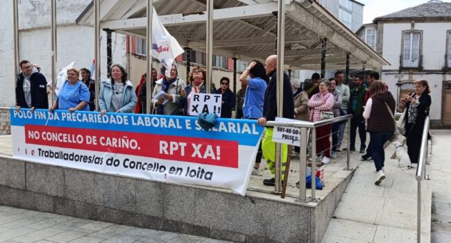 O persoal do Concello de Cariño leva as reivindicacións pola negociación da RPT até Ortigueira