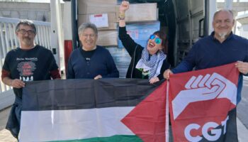 CGT, València és Refugi y Bombers pel món entregan 8 pallets de material para la Flotilla que el domingo parte rumbo a Gaza