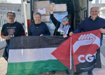 CGT, València és Refugi y Bombers pel món entregan 8 pallets de material para la Flotilla que el domingo parte rumbo a Gaza