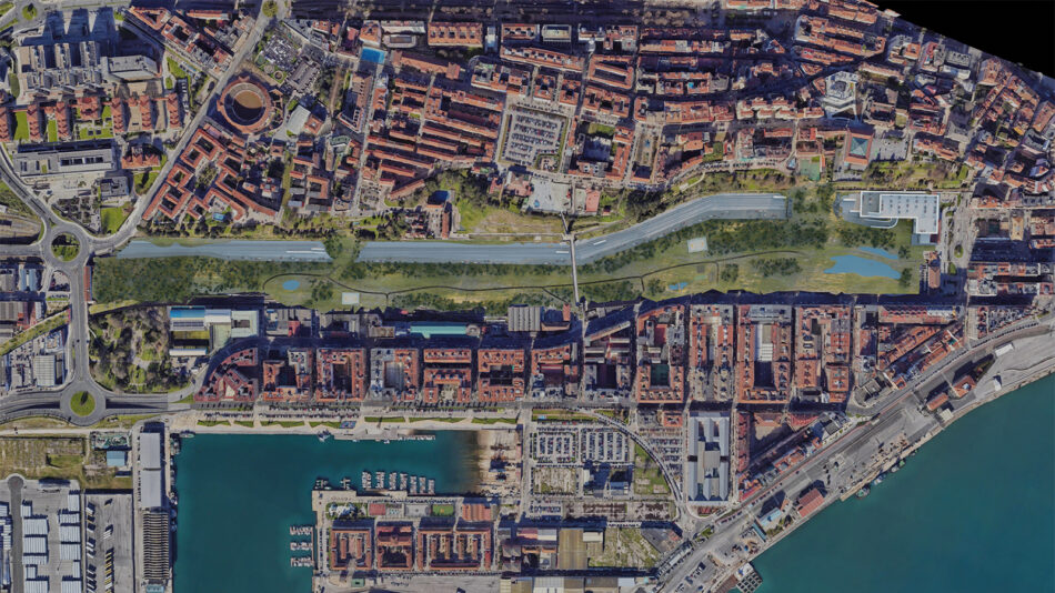 Cantabristas diseña una infografía para ilustrar su alternativa para la integración ferroviaria de Santander, en contraposición a “la losa de hormigón” del Ministerio