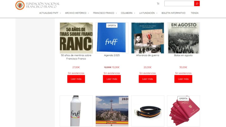 FACUA denuncia a la Fundación Francisco Franco por vulnerar la normativa de protección de datos en su tienda online