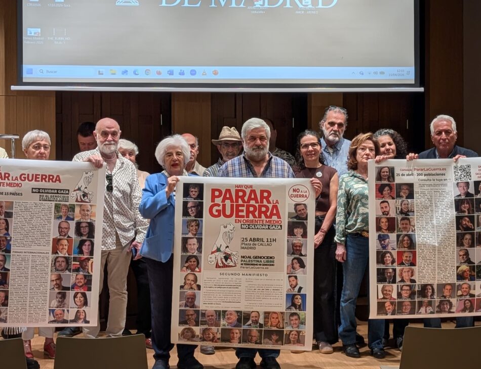 Personalidades y firmantes de 15 países impulsan el manifiesto “Hay que parar la guerra” con movilizaciones en 200 poblaciones