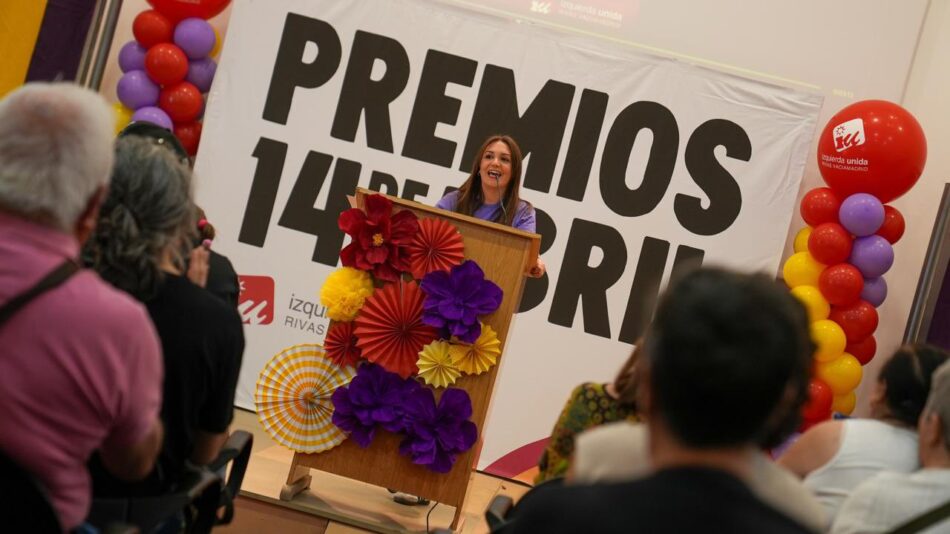 Izquierda Unida Rivas entregará el Premio 14 de Abril en la Categoría General a Sarah Santaolalla el próximo domingo 10 de mayo