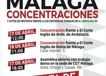 Jornadas de protestas ante El Corte Inglés en Málaga