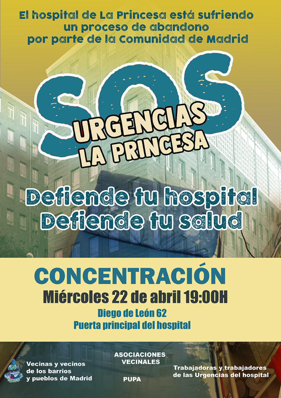Concentración en apoyo al personal sanitario del Hospital de La Princesa (Madrid): 22 de abril