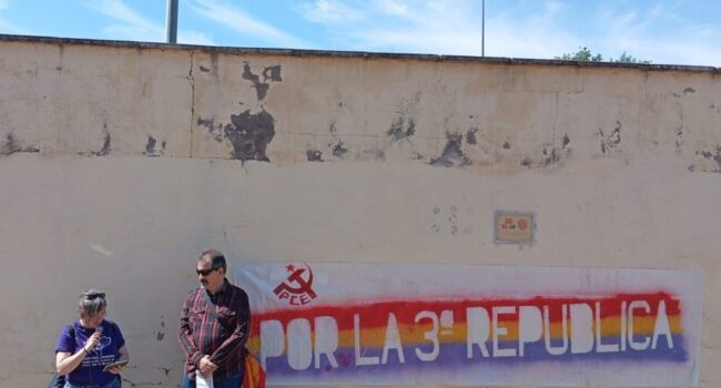 Intervención de Stella Maldonado Esteras, del Foro por la Memoria de la Comunidad de Madrid, en el homenaje a las fusiladas/os en las tapias del cementerio municipal del Zanjón