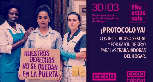 CCOO denuncia la violencia y el acoso que sufren las trabajadoras del hogar