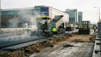 Colapso de la movilidad en los alrededores de las obras del circuito de Fórmula 1 en Madrid