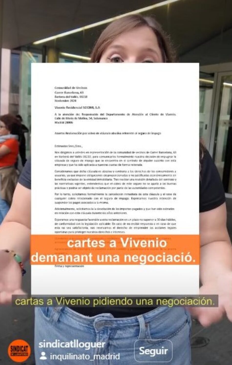 Vecinas de Vivenio piden la prórroga de los alquileres para evitar que las expulsen, hagan alquileres de temporada y anuncien los pisos en AirBnB