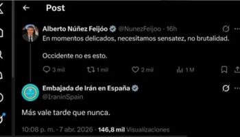 Embajada de Irán a Feijóo: «Más vale tarde que nunca»