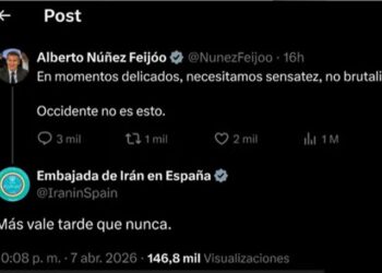 Embajada de Irán a Feijóo: «Más vale tarde que nunca»