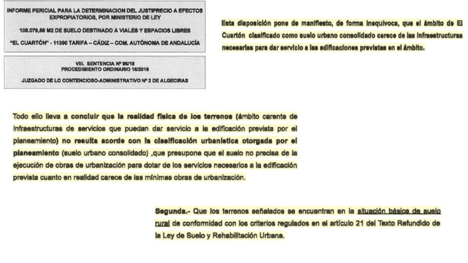 Verdes de Europa-Tarifa exige al Ayto. el cumplimiento de sus funciones urbanísticas y jurídicas omitidas durante más de 50 años para con la urbanización “El Cuartón”