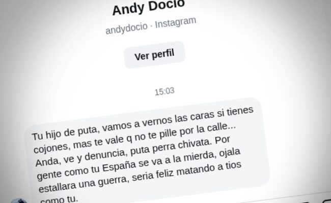 Rubén Sánchez denuncia a un ultra por amenazas con agravante de odio