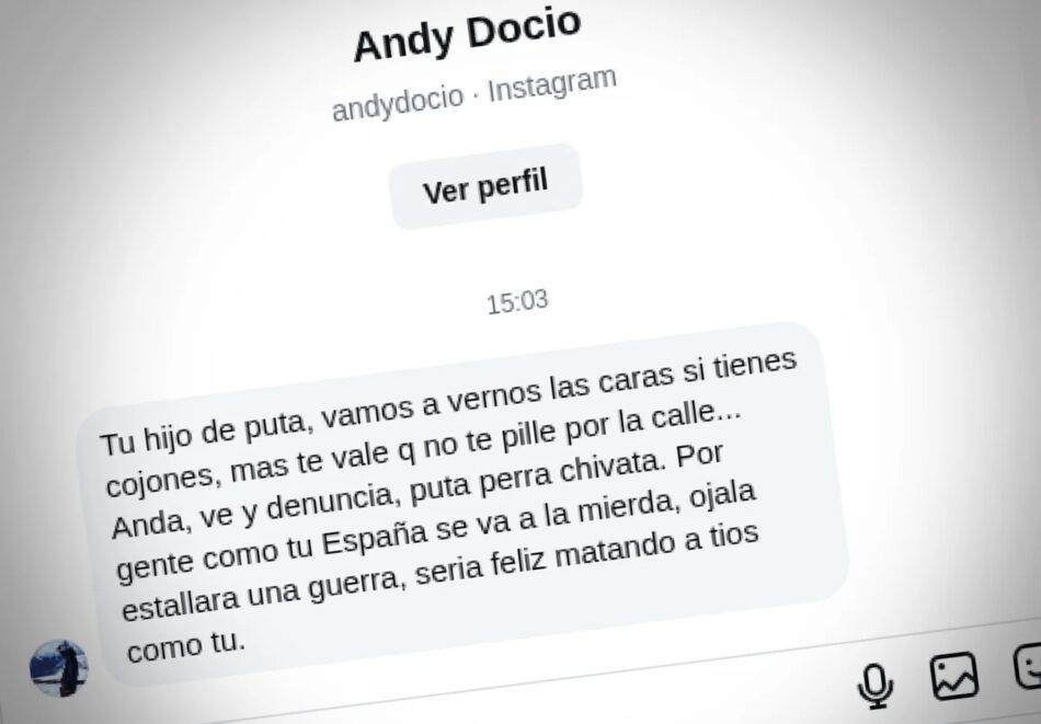 Rubén Sánchez denuncia a un ultra por amenazas con agravante de odio