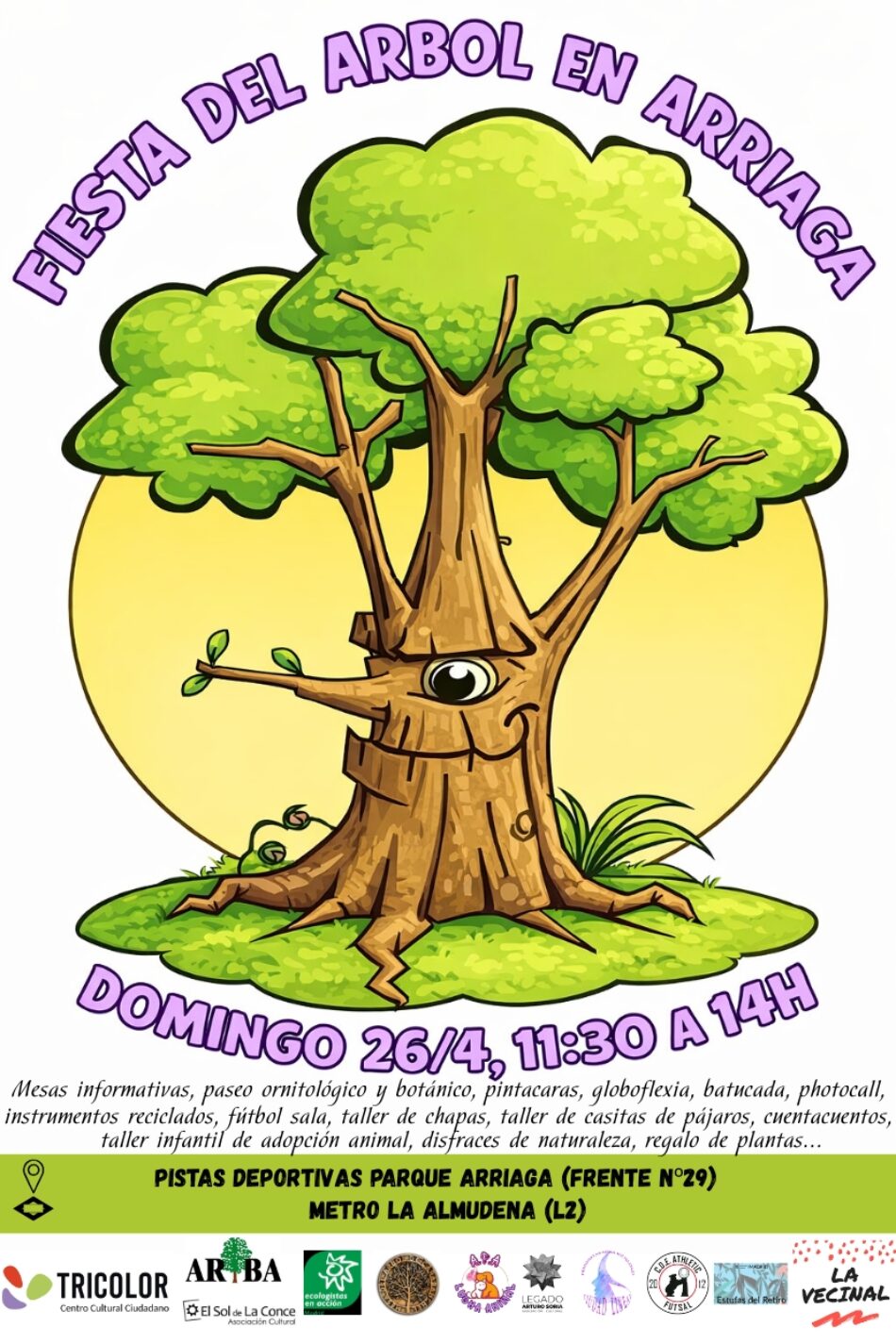 La I Fiesta del árbol del Parque Arriaga (Ciudad Lineal) reclamará este domingo «barrios verdes»