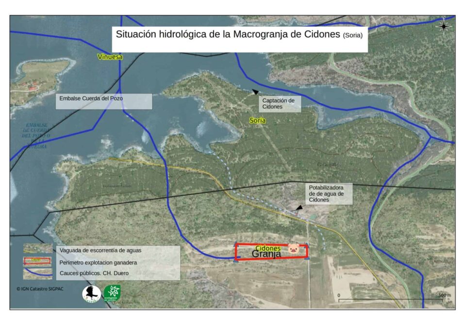Ecologistas denuncia el proyecto de macrogranja de Cidones: «es una amenaza grave el Embalse de la Cuerda del Pozo»