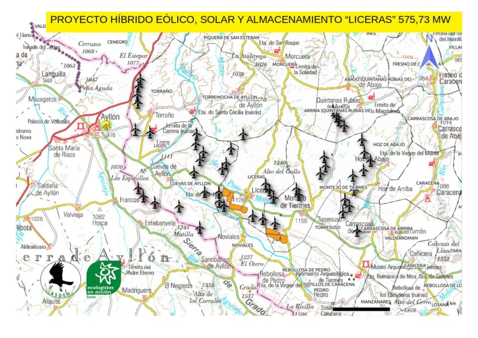 Ecologistas rechaza el macroproyecto de energías renovables en la Comarca de Tiermes