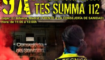 Convocada concentración de los Técnicos en Emergencias Sanitarias (TES) del SUMMA 112 en Madrid el 9 abril