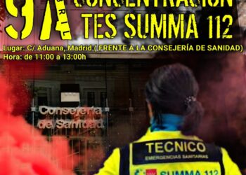 Convocada concentración de los Técnicos en Emergencias Sanitarias (TES) del SUMMA 112 en Madrid el 9 abril