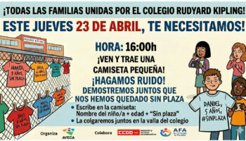 El Cañaveral (Madrid) se une a la acción «abraza tu centro» para exigir más plazas escolares públicas
